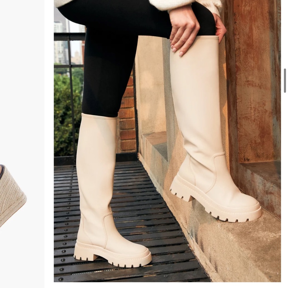 White rain boots